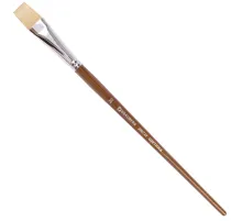 Кисть художественная профессиональная BRAUBERG ART CLASSIC, щетина, плоская, № 20, длинная ручка