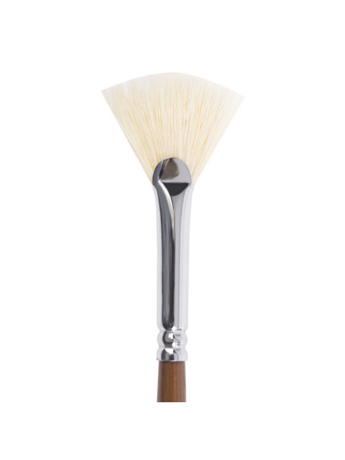 Кисть художественная профессиональная BRAUBERG ART CLASSIC, щетина, веерная, № 6, длинная ручка, 200744