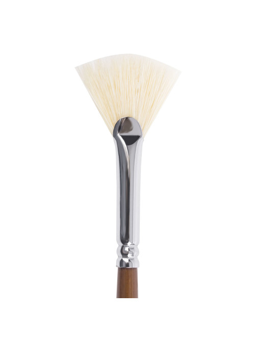 Кисть художественная профессиональная BRAUBERG ART CLASSIC, щетина, веерная, № 6, длинная ручка, 200744