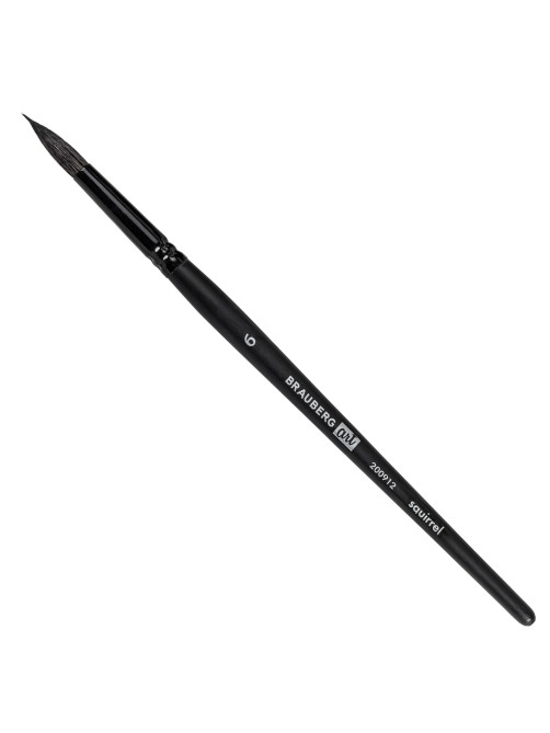Кисть художественная проф. BRAUBERG ART CLASSIC, белка, круглая, № 6, 200912