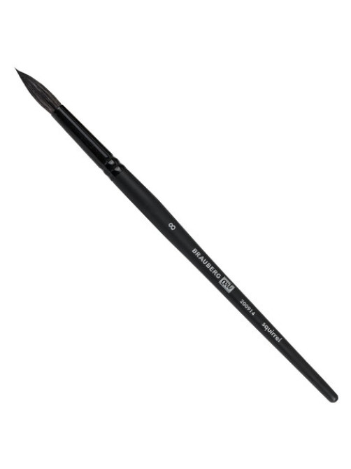 Кисть художественная проф. BRAUBERG ART CLASSIC, белка, круглая, № 8, 200914