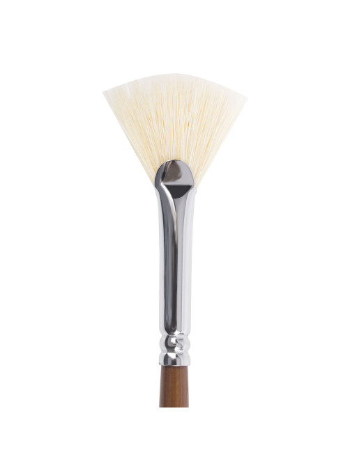 Кисть художественная профессиональная BRAUBERG ART CLASSIC, щетина, веерная, № 4, длинная ручка
