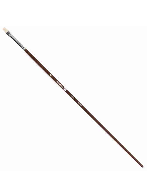 Кисть художественная профессиональная BRAUBERG ART CLASSIC, щетина, плоская, № 4, длинная ручка, 200714