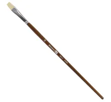 Кисть художественная профессиональная BRAUBERG ART CLASSIC, щетина, плоская, № 10, длинная ручка