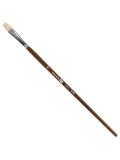 Кисть художественная профессиональная BRAUBERG ART CLASSIC, щетина, плоская, № 10, длинная ручка