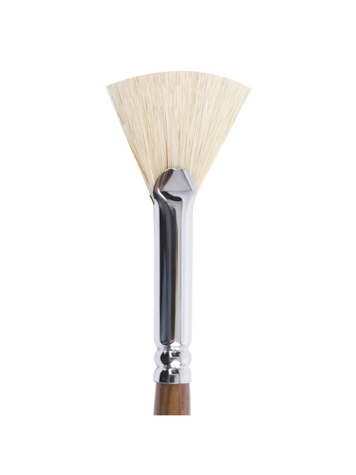 Кисть художественная профессиональная BRAUBERG ART CLASSIC, щетина, веерная, № 8, длинная ручка