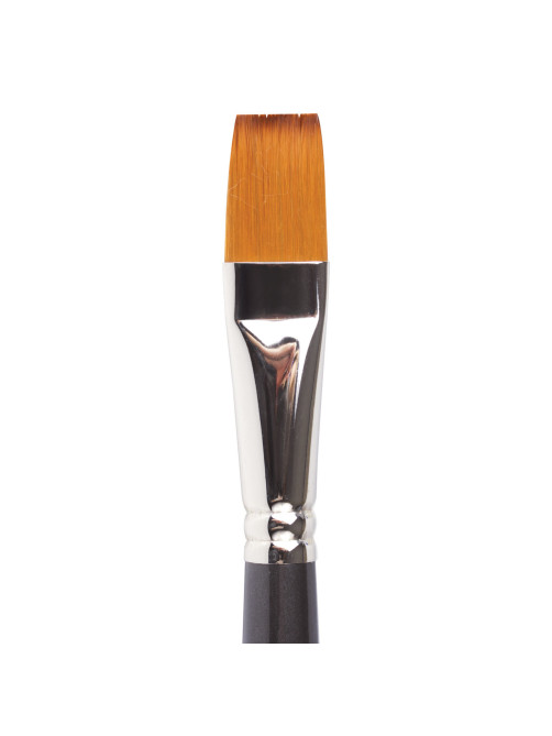 Кисть художественная профессиональная BRAUBERG ART CLASSIC, синтетика мягкая под колонок, плоская, № 18, короткая ручка, 200704