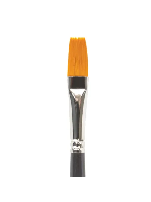Кисть художественная профессиональная BRAUBERG ART CLASSIC, синтетика жесткая, плоская, № 10, длинная ручка, 200667