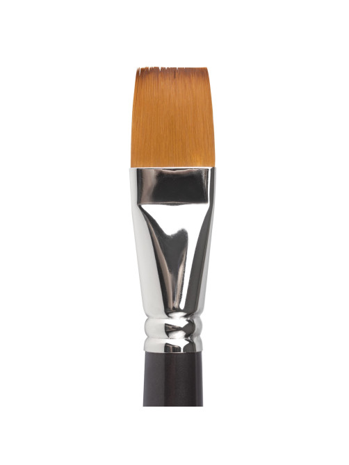 Кисть художественная профессиональная BRAUBERG ART CLASSIC, синтетика мягкая под колонок, плоская, № 24, короткая ручка, 200707