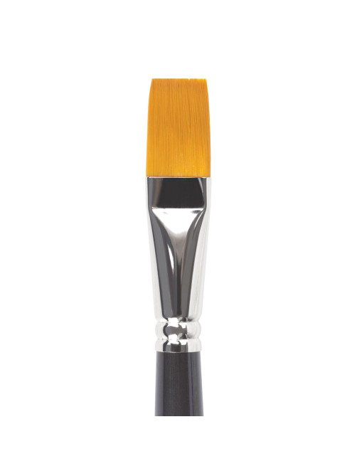 Кисть художественная профессиональная BRAUBERG ART CLASSIC, синтетика жесткая, плоская, № 20, длинная ручка, 200672