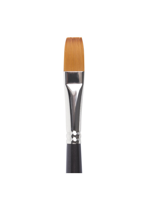 Кисть художественная профессиональная BRAUBERG ART CLASSIC, синтетика мягкая под колонок, плоская, № 12, короткая ручка, 200701