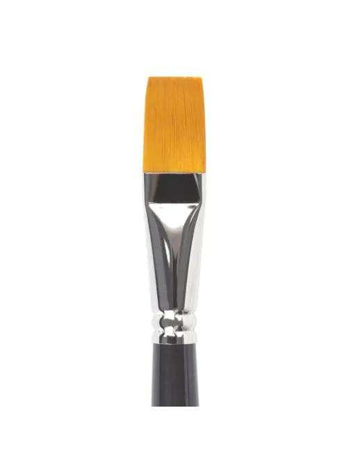Кисть художественная профессиональная BRAUBERG ART CLASSIC, синтетика жесткая, плоская, № 20, длинная ручка, 200672