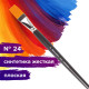Кисть художественная проф. BRAUBERG ART CLASSIC, синтетика жесткая, плоская, № 24, длинная ручка