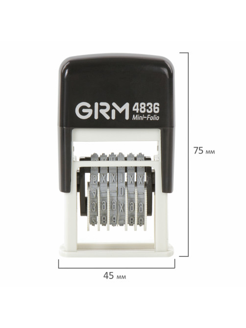 Нумератор 6-разрядный, оттиск 15х3 мм синий, GRM 4836, 124141018
