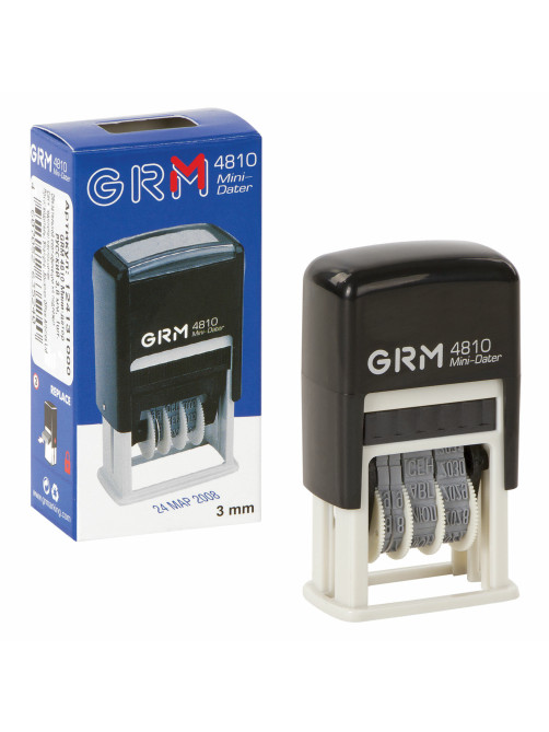 Датер-мини месяц буквами, оттиск 20х3,8 мм синий, GRM 4810, 124131000