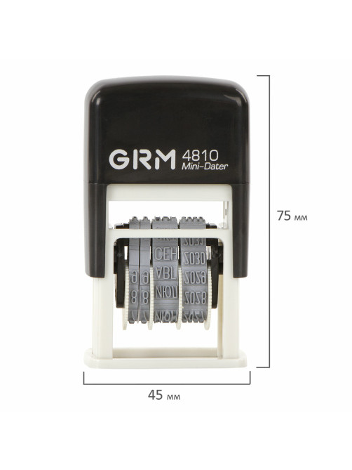 Датер-мини месяц буквами, оттиск 20х3,8 мм синий, GRM 4810, 124131000