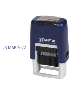 Датер-мини STAFF, месяц буквами, оттиск 22х4 мм, 