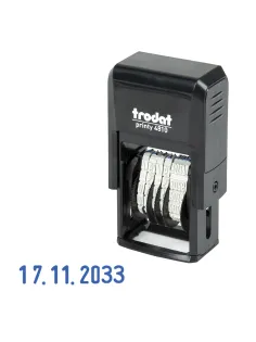Датер-мини, месяц ЦИФРАМИ, ДЛЯ БАНКА, оттиск 20х3,8 мм, синий,TRODAT 4810 P4, корпус черный, подушка, 82499