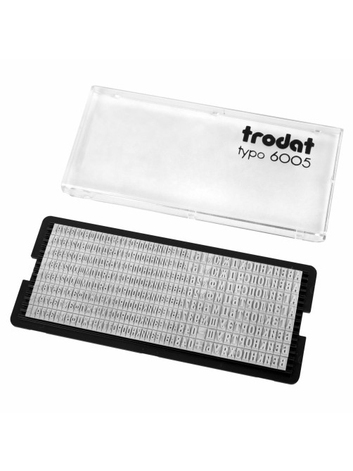 Касса русских букв/цифр для печатей и штампов TRODAT 6005, 360 символов, шрифт 3,1 мм / 2,2 мм, 86617