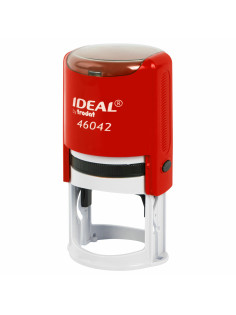 Оснастка для печатей оттиск D=42 мм, синий, TRODAT IDEAL 46042 P2, корпус КРАСНЫЙ, c крышкой, подушка, 125311
