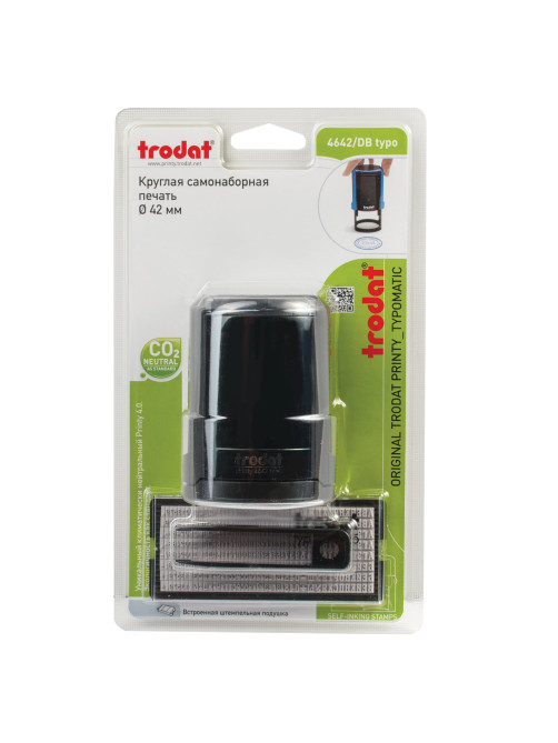 Печать самонаборная 1 круг, оттиск D=42, синий, TRODAT 4642 R1, крышка, КАССА В КОМПЛЕКТЕ, 167166