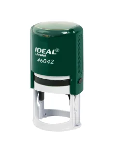 Оснастка для печатей оттиск D=42 мм, синий, TRODAT IDEAL 46042 P2, корпус ИЗУМРУДНЫЙ, с крышкой, подушка, 191407