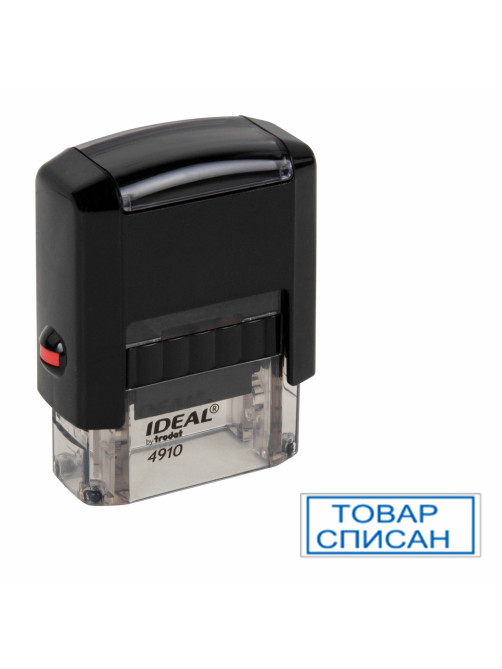 Оснастка для штампа, оттиска 26х9 мм, синий, TRODAT IDEAL 4910 P2, корпус черный, подушка, 125414