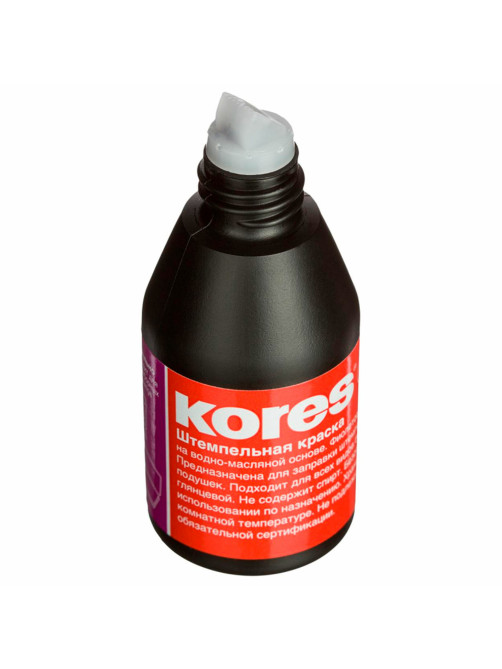 Краска штемпельная KORES фиолетовая 28 мл, на водно-масляной основе, 71344, 3794