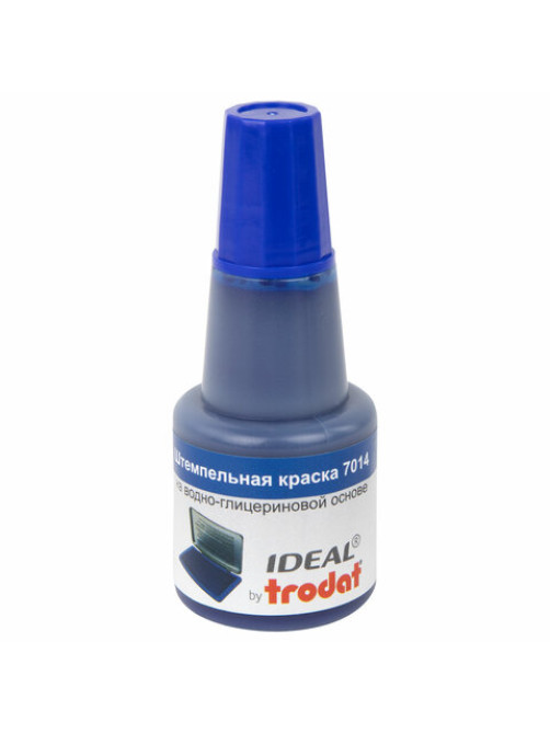 Краска штемпельная TRODAT IDEAL 7014 синяя 24 мл, на водно-глицериновой основе, 206916