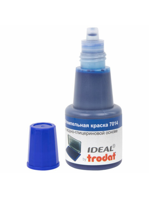 Краска штемпельная TRODAT IDEAL 7014 синяя 24 мл, на водно-глицериновой основе, 206916