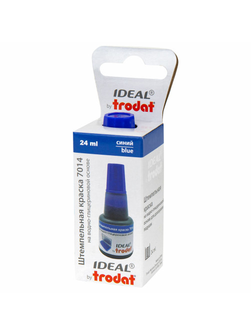 Краска штемпельная TRODAT IDEAL 7014 синяя 24 мл, на водно-глицериновой основе, 206916