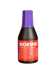 Краска штемпельная KORES фиолетовая 28 мл, на водно-масляной основе, 71344, 3794