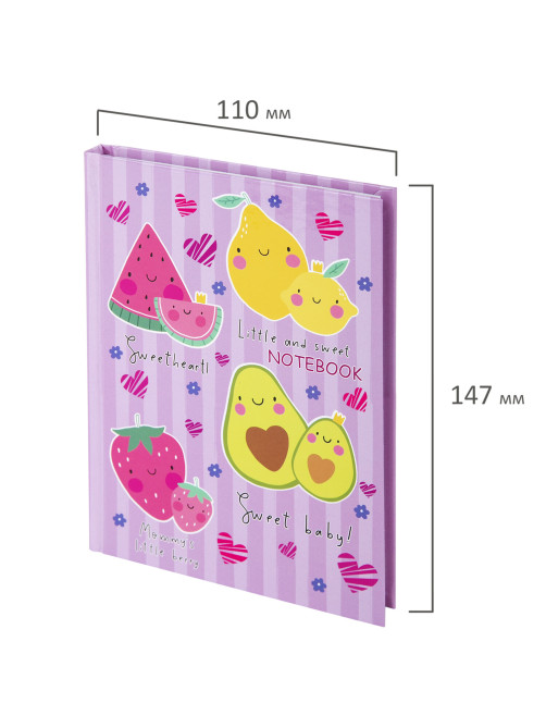 Блокнот МАЛЫЙ ФОРМАТ (110х147 мм), А6, 80 л., твёрдый, клетка, BRAUBERG KIDS, 