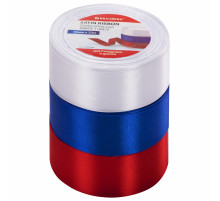 Лента атласная ширина 40 мм, набор 3 цвета по 23 м, BRAUBERG, 591505