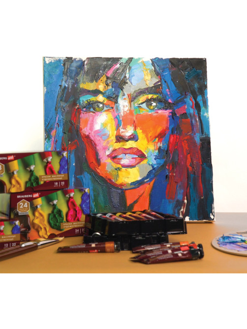 Краска масляная художественная BRAUBERG ART PREMIERE 170 мл, проф. серия, БЕЛИЛА ЦИНКОВЫЕ, 191395