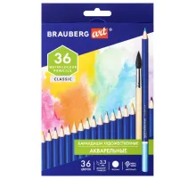 Карандаши художественные цветные акварельные BRAUBERG ART CLASSIC, 36 цветов, грифель 3,3 мм, 181531