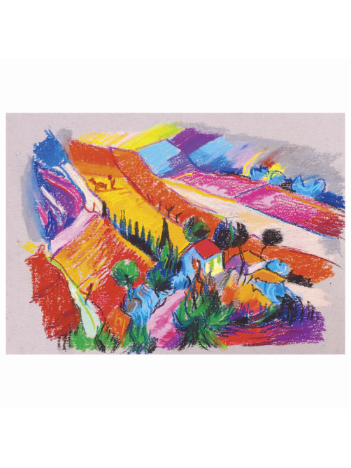 Пастель масляная художественная BRAUBERG ART CLASSIC, УТОЛЩЕННАЯ, 12 цветов, круглое сечение, 181450