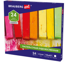 Пастель сухая художественная BRAUBERG ART CLASSIC, 24 цвета, квадратное сечение, 181465