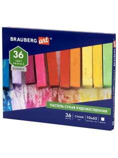Пастель сухая художественная BRAUBERG ART CLASSIC, 36 цветов, квадратное сечение, 182093