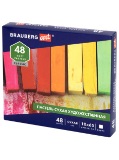 Пастель сухая художественная BRAUBERG ART CLASSIC, 48 цветов, квадратное сечение, 182094