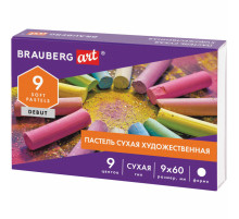 Пастель сухая художественная BRAUBERG ART DEBUT, 9 цветов, круглое сечение, 181459