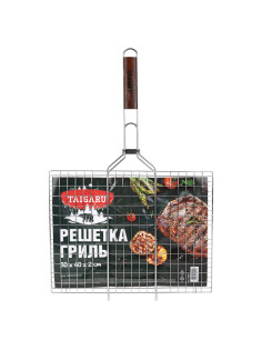 Решетка-гриль универсальная, 60х(30х40х2 см), БОЛЬШАЯ, хромированная, TAIGARU (ТАЙГАРУ), 702551