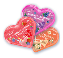 Сердечко бурлящее пенное 120 г с морской солью, гейзер/бомбочка для ванны ЗОЛОТОЙ ИДЕАЛ АССОРТИ, 701936