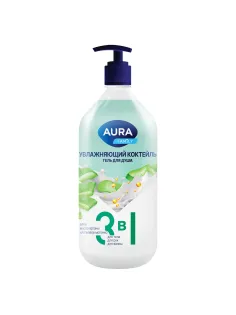 Гель для душа 3 в 1 для тела, рук и ванны 1 л, AURA FAMILY 