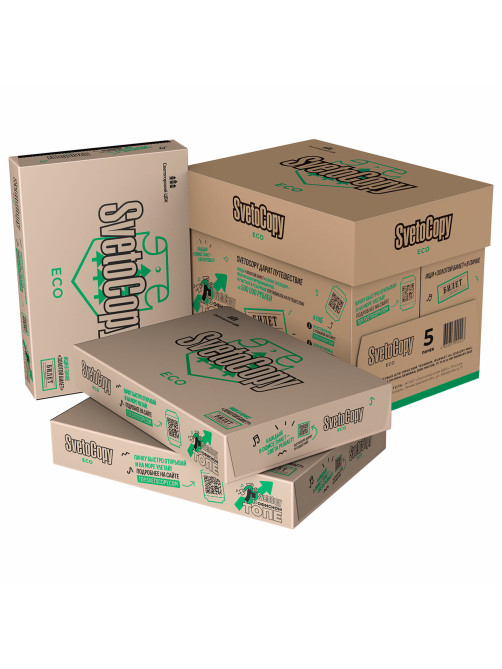 Бумага офисная А4, 80 г/м2, 500 л., SVETOCOPY ECO, белизна 60%, Россия
