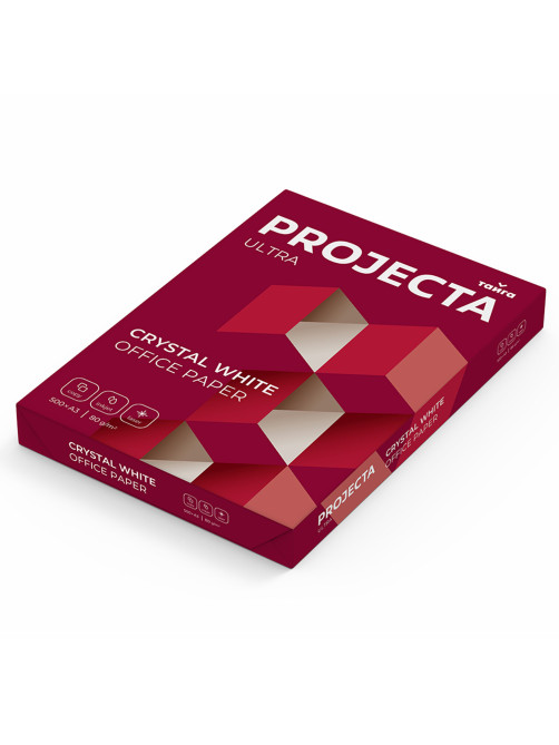 Бумага офисная БОЛЬШОГО ФОРМАТА (297х420), А3, 80 г/м2, 500 л., марка А, PROJECTA ULTRA, Россия, 162% (CIE)