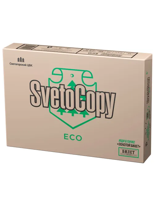 Бумага офисная А4, 80 г/м2, 500 л., SVETOCOPY ECO, белизна 60%, Россия