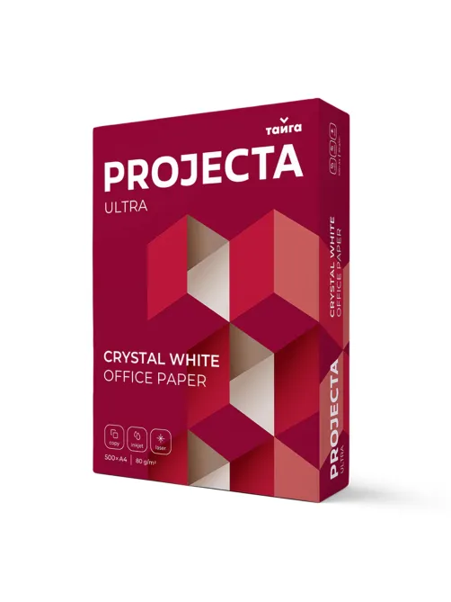 Бумага офисная А4, 80 г/м2, 500 л., марка А, PROJECTA ULTRA, Россия, 162% (CIE)
