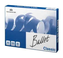 Бумага офисная БОЛЬШОГО ФОРМАТА (297х420), А3, 80 г/м2, 500 л., марка В, BALLET CLASSIC, 153% (CIE)