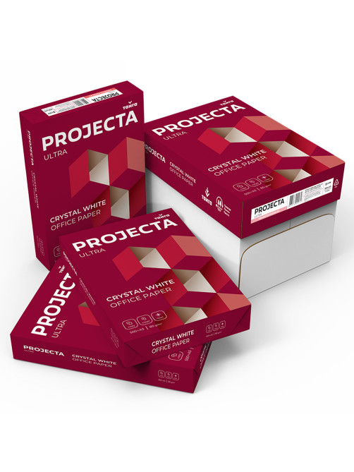 Бумага офисная БОЛЬШОГО ФОРМАТА (297х420), А3, 80 г/м2, 500 л., марка А, PROJECTA ULTRA, Россия, 162% (CIE)